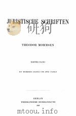 JURISTISCHE SCHRIFTEN ERSTER BAND   1905  PDF电子版封面     