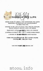 SYNOPSES OF THE LAWS 1919   1919  PDF电子版封面     