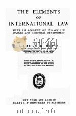 THE ELEMENTS OF INTERNATIONAL LAW THIRD EDITION（1908 PDF版）