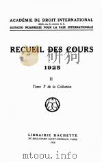 RECUEIL DES COURS 1925 II   1926  PDF电子版封面     