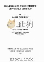 ELEMENTORUM JURISPRUDENTIAE UNIVERSALIS LIBRI DUO THE TRANSLATION VOLUME TWO（1931 PDF版）