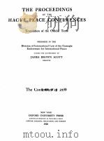 THE PROCEEDINGS OF THE HAGUE PEACE CONFERENCES THE CORFERENCE OF 1899（1920 PDF版）
