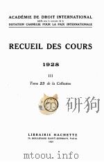RECUEIL DES COURS 1928 III   1929  PDF电子版封面     