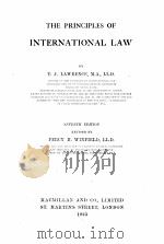 THE PRINCIPLES OF INTERNATIONAL LAW SEVENTH EDITION   1923  PDF电子版封面    T.J. LAWRENCE 