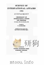 SURVEY OF INTERNATIONAL AFFAIRS SUPPLEMENT 1925   1928  PDF电子版封面    V.M. BOULTER 