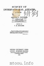 SURVEY OF INTERNATIONAL AFFAIRS 1930（1931 PDF版）