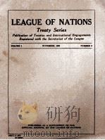 LEAGUE OF NATIONS TREATY SERIES VOLUME I NUMBER 3   1920  PDF电子版封面     