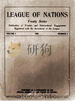 LEAGUE OF NATIONS TREATY SERIES VOLUME III NUMBER 3   1921  PDF电子版封面     