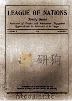 LEAGUE OF NATIONS TREATY SERIES VOLUME III NUMBER 1（1921 PDF版）