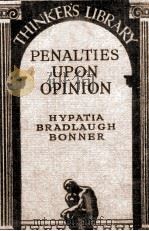 PENALTIES UPON OPINION：SOME RECORDS OF THE LAWS OF HERESY AND BLASPHEMY   1934  PDF电子版封面     