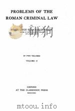 PROBLEMS OF THE ROMAN CRIMINAL LAW VOLUME II     PDF电子版封面     