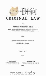 A TREATISE ON CRIMINAL LAW VOLUME II（1912 PDF版）