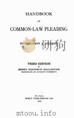 HANDBOOK OF COMMON-LAW PLEADING THIRD EDITION（1923 PDF版）