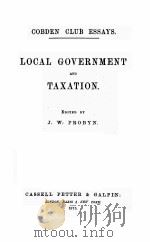 LOCAL GOVERNMENT AND TAXATION（1875 PDF版）