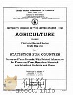 AGRICULTURE SIXTEENTH CENSUS OF THE UNITED STATES 1940 VOLUME I PART 4   1942  PDF电子版封面     