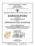 AGRICULTURE 1940 VOLUME II PART 1   1942  PDF电子版封面     