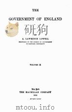 THE GOVERNMENT OF ENGLAND VOLUME II（1920 PDF版）