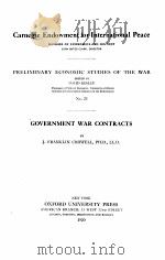CARNEGIE ENDOWMENT FOR INTERNATIONAL PEACE GOVERNMENT WAR CONTRACTS（1920 PDF版）