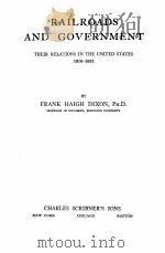 RAILROADS AND GOVERNMENT 1910-1921   1922  PDF电子版封面     