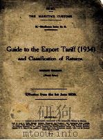 GUIDE TO THE EXPORT TARIFF AND CLASSIFICATION OF RETURNS 1934   1939  PDF电子版封面     