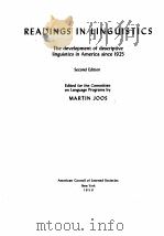 READINGS IN LINGUISTICS SECOND EDITION   1958  PDF电子版封面    MARTIN JOOS 