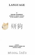 LANGUAGE   1933  PDF电子版封面    LEONARD BLOOMFIELD 