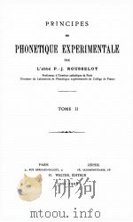 PRINCIPES DE PHONETIQUE EXPERIMENTALE TOME II     PDF电子版封面     