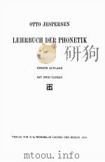 LEHRBUCH DER PHONETIK   1913  PDF电子版封面     