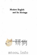 MODERN ENGLISH AND ITS HERITAGE   1948  PDF电子版封面     