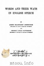 WORDS AND THEIR WAYS IN ENGLISH SPEECH（1929 PDF版）