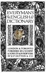 EVERYMAN‘S ENGLISH DICTIONARY   1934  PDF电子版封面     