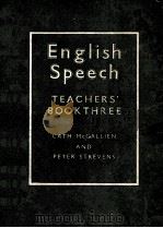 ENGLISH SPEECH A FIRST COURSE IN PRONUNCIATION   1960  PDF电子版封面     
