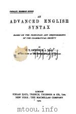An advanced English syntax   1924  PDF电子版封面    by C. T. Onions. 