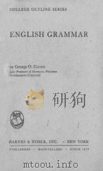 ENGLISH GRAMMAR   1947  PDF电子版封面    GEORGE O. CURME 
