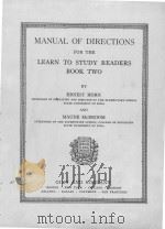 MANUAL OF DIRECTIONS FOR THE LEARN TO STUDY READERS BOOK TWO（1924 PDF版）