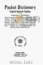 POCKET DICTIONARY ENGLISH-SPANISH-TAGALOG   1920  PDF电子版封面    SOFRONIO G. CALDERON 
