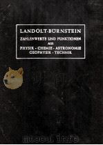 LANDOLT-BORNSTEIN BAND II EIGENSCHAFTEN DER MATERIE IN IHREN AGGREGATZUSTANDEN TEIL 4 KALORISCHE ZUS（1961 PDF版）