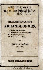 PELANZENPHYSIOLOGISCHE ABHANDLUNGEN   1898  PDF电子版封面     