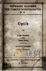 OPTIK   1898  PDF电子版封面    LSAAK NEWTON 