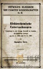 ELEKTROCHEMISCHE UNTERSUCHUNGEN（1893 PDF版）