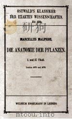 DIE ANATOMIE DER PFLANZEN   1901  PDF电子版封面     