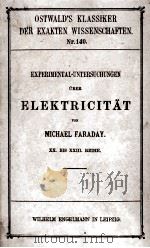 EXPERIMENTAL-UNTERSUCHUNGEN UBER ELEKTRICITAT   1903  PDF电子版封面     