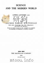 SCIENCE AND THE MODERN WORLD   1927  PDF电子版封面    ALFRED NORTH WHITEHEAD 