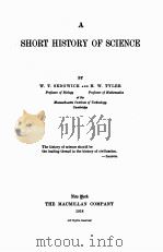 A SHORT HISTORY OF SCIENCE   1918  PDF电子版封面    W.T. SEDGWICK 