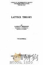 LATTICE THEORY   1948  PDF电子版封面     