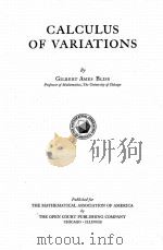 CALCULUS OF VARIATIONS（1925 PDF版）