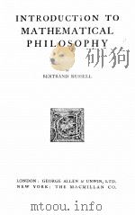 INTRODUCTION TO MATHEMATICAL PHILOSOPHY   1920  PDF电子版封面     