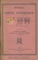 MEMORIAL DES SCIENCES MATHEMATIQUES FASCICULE CXXV   1954  PDF电子版封面     