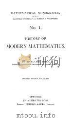 HISTORY OF MODERN MATHEMATICS NO.1 FOURTH EDITION（1896 PDF版）