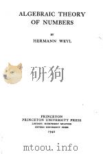 ALGEBRAIC THEORY OF NUMBERS   1940  PDF电子版封面    HERMANN WEYL 